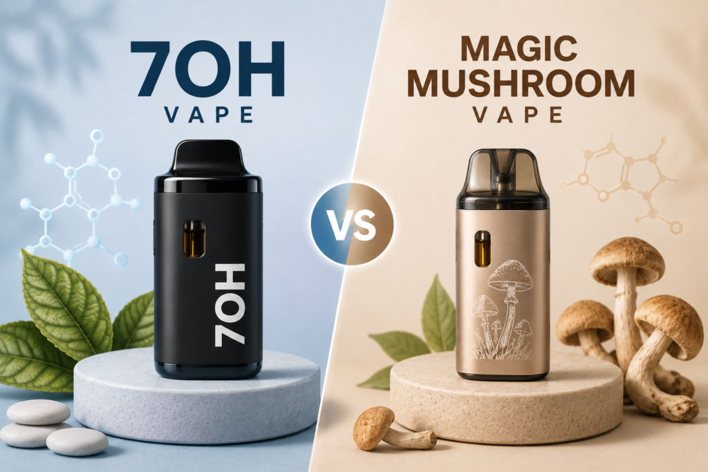 7oh vape, magic mushroom vape, mushroom vape comparison, psychedelic vape effects, best mushroom vapes, alternative vape products, psychedelic experience devices, vaporizing mushrooms, psilocybin vape, legal mushroom vaping